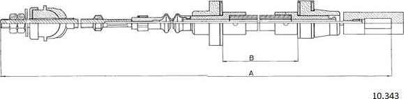 Cabor 10.343 - Трос, управління зчепленням autozip.com.ua