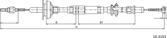 Cabor 10.3153 - Трос, управління зчепленням autozip.com.ua