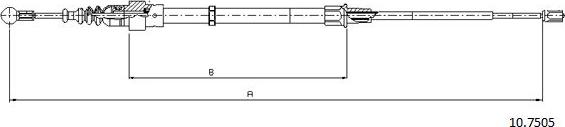 Cabor 10.7505 - Трос, гальмівна система autozip.com.ua