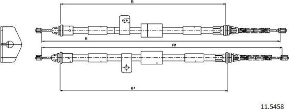 Cabor 11.5458 - Трос, гальмівна система autozip.com.ua