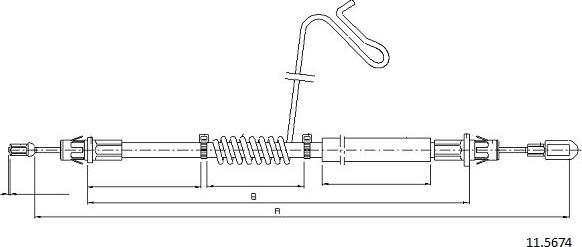 Cabor 11.5674 - Трос, гальмівна система autozip.com.ua