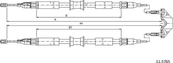 Cabor 11.5765 - Трос, гальмівна система autozip.com.ua