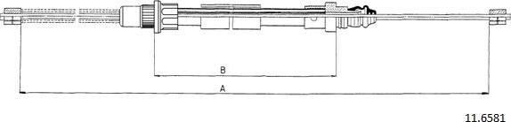 Cabor 11.6581 - Трос, гальмівна система autozip.com.ua