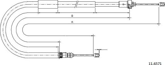 Cabor 11.6571 - Трос, гальмівна система autozip.com.ua