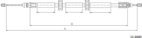 Cabor 11.6680 - Трос, гальмівна система autozip.com.ua