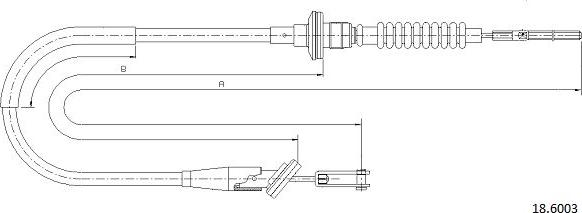 Cabor 18.6003 - Трос, управління зчепленням autozip.com.ua