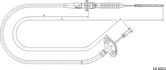 Cabor 18.6021 - Трос, управління зчепленням autozip.com.ua