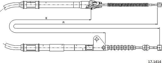 Cabor 17.1414 - Трос, гальмівна система autozip.com.ua