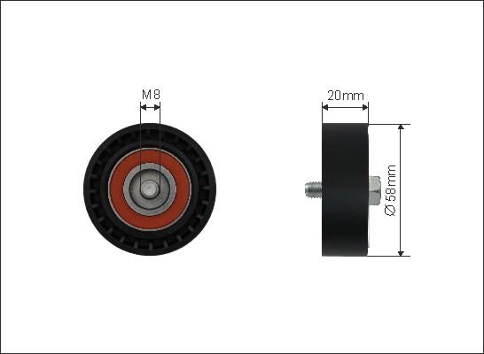 Caffaro 435-00 - Паразитний / провідний ролик, поліклиновий ремінь autozip.com.ua