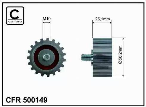 Caffaro 500149 - Паразитний / Провідний ролик, зубчастий ремінь autozip.com.ua