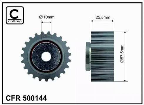 Caffaro 500144 - Паразитний / Провідний ролик, зубчастий ремінь autozip.com.ua