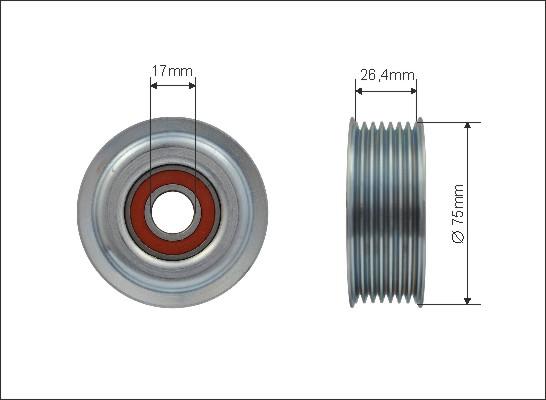 Caffaro 500103 - Паразитний / провідний ролик, поліклиновий ремінь autozip.com.ua