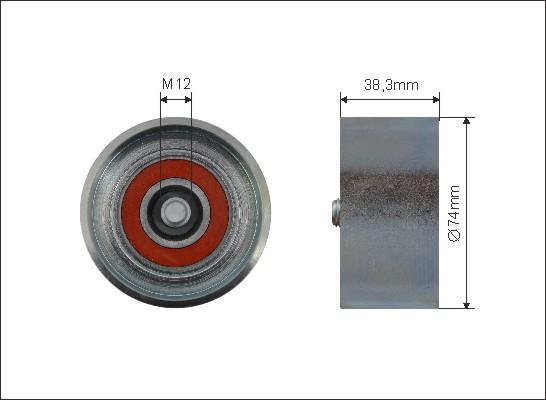 Caffaro 500331 - Паразитний / провідний ролик, поліклиновий ремінь autozip.com.ua