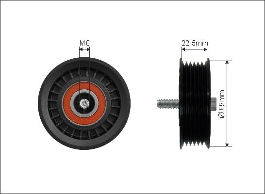 Caffaro 500279 - Паразитний / провідний ролик, поліклиновий ремінь autozip.com.ua