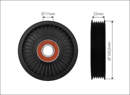 Caffaro 500276 - Паразитний / провідний ролик, поліклиновий ремінь autozip.com.ua