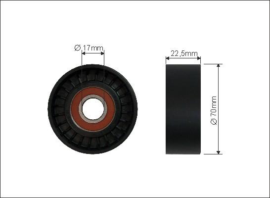 Caffaro 259-00 - Паразитний / провідний ролик, поліклиновий ремінь autozip.com.ua