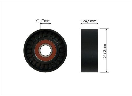 Caffaro 16-93 - 70X17X24.5 Ролик паска приводного BMW 3 E36. 5 E39. 7 E38 1.7D-2.5D 01.95-05.04 autozip.com.ua