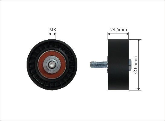 Caffaro 13-58 - 65x8x26.5 Ролик паска приводного PSA 3.0 24V96- autozip.com.ua