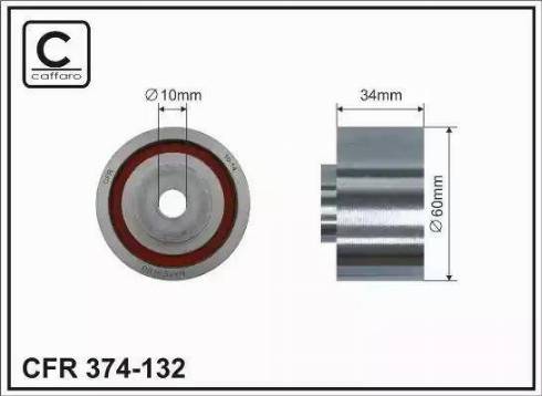 Caffaro 374-132 - Паразитний / Провідний ролик, зубчастий ремінь autozip.com.ua