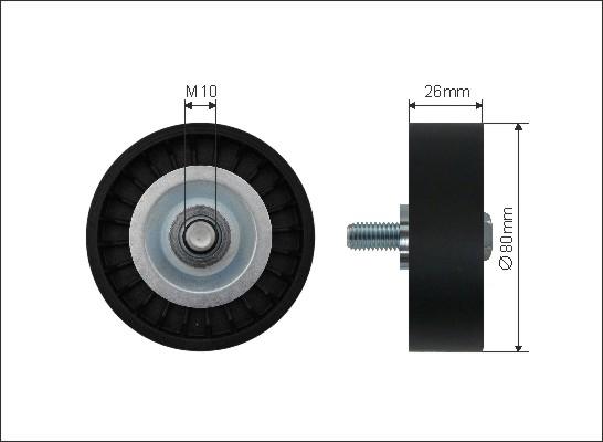 Caffaro 37-37 - 80x10x25.5 Ролик паска приводного Fiat Bravo-Marea 96--Lansia Lybra 00- autozip.com.ua