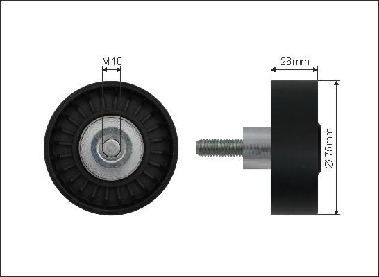 Caffaro 22-55 - Паразитний / провідний ролик, поліклиновий ремінь autozip.com.ua