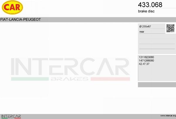 CAR 433.068 - Гальмівний барабан autozip.com.ua