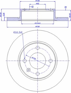 PE Automotive 016.663-00 - Гальмівний диск autozip.com.ua