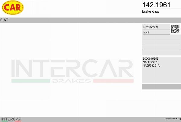 CAR 142.1961 - Гальмівний диск autozip.com.ua