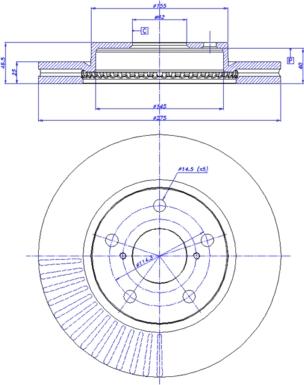 CAR 142.1416 - Гальмівний диск autozip.com.ua