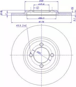 Valeo 186141 - Гальмівний диск autozip.com.ua