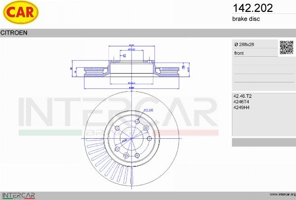 CAR 142.202 - Гальмівний диск autozip.com.ua