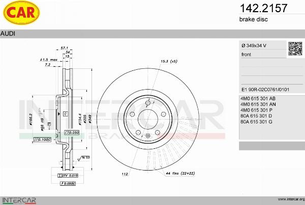 CAR 142.2157 - Гальмівний диск autozip.com.ua
