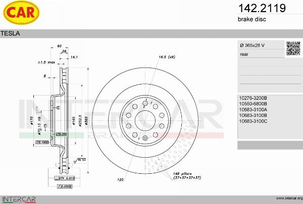CAR 142.2119 - Гальмівний диск autozip.com.ua