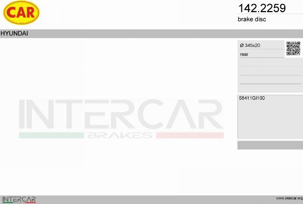 CAR 142.2259 - Гальмівний диск autozip.com.ua