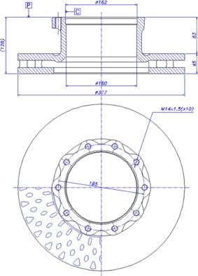 CAR 150.210 - Гальмівний диск autozip.com.ua