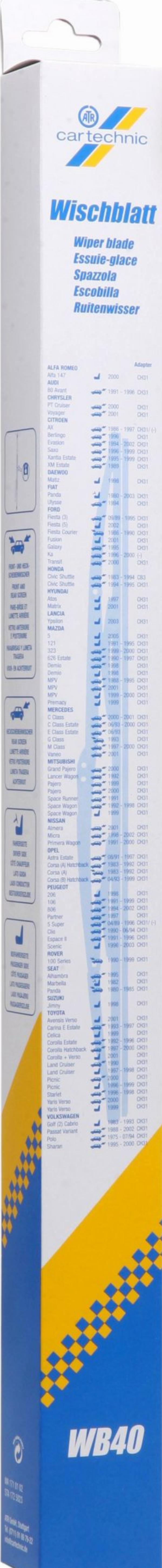 Cartechnic 40 27289 00263 7 - Щітка склоочисника autozip.com.ua