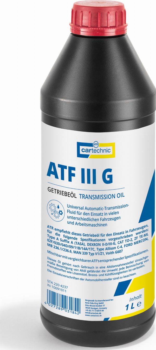 Cartechnic 40 27289 03184 2 - Масло автоматичної коробки передач autozip.com.ua