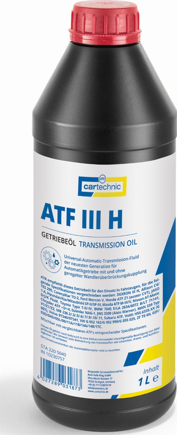 Cartechnic 40 27289 03187 3 - Трансмісійне масло autozip.com.ua