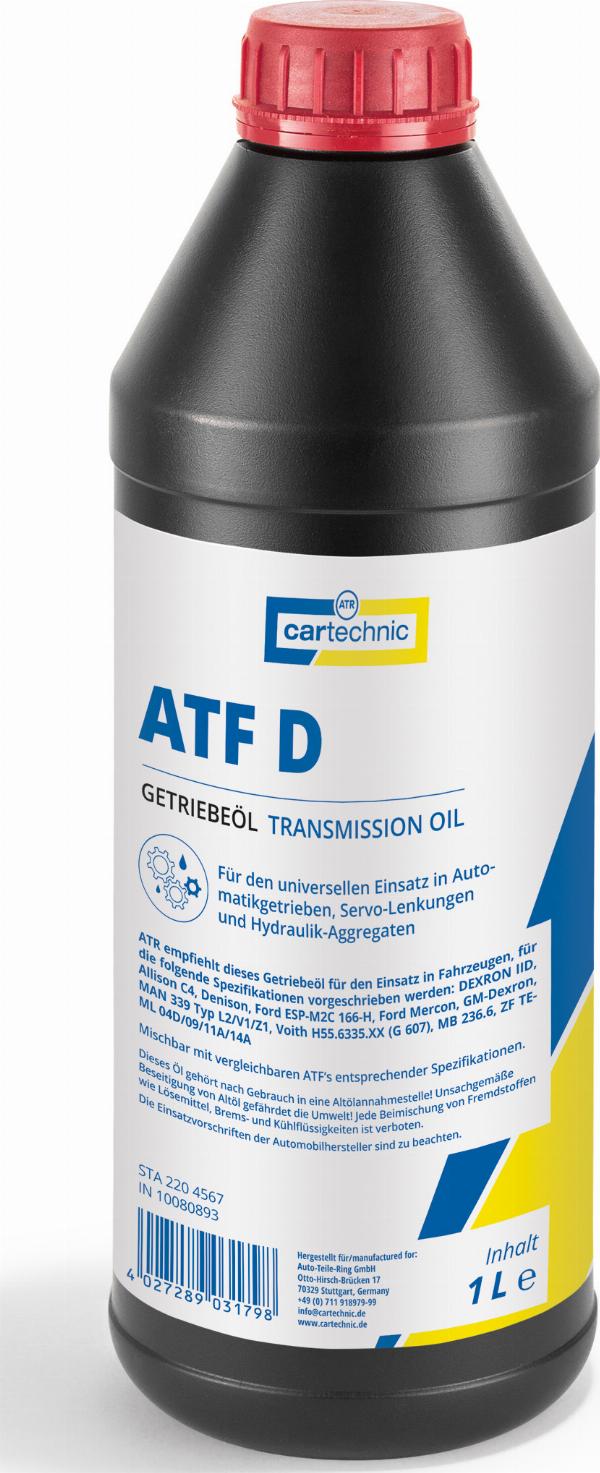 Cartechnic 40 27289 03179 8 - Масло автоматичної коробки передач autozip.com.ua