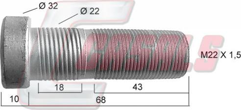 Casals 21462 - Болт кріплення колеса autozip.com.ua