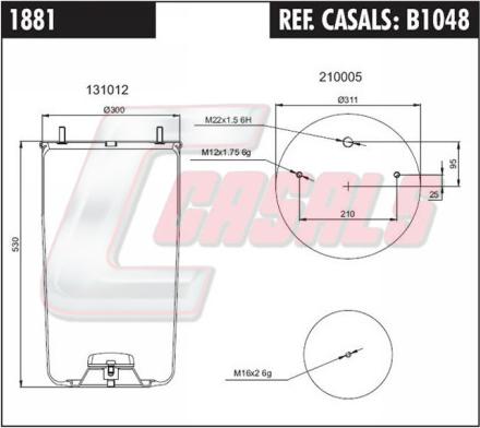 Casals B1048 - Кожух пневматичної ресори autozip.com.ua