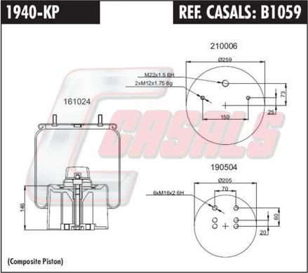 Casals B1059 - Кожух пневматичної ресори autozip.com.ua