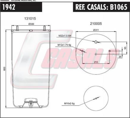 Casals B1065 - Кожух пневматичної ресори autozip.com.ua