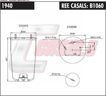 Casals B1060 - Кожух пневматичної ресори autozip.com.ua