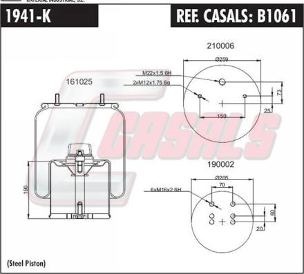 Casals B1061 - Кожух пневматичної ресори autozip.com.ua