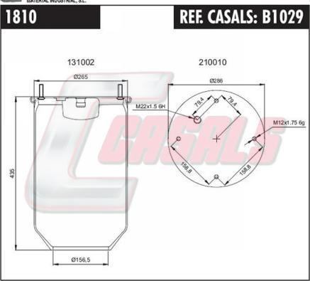 Casals B1029 - Кожух пневматичної ресори autozip.com.ua