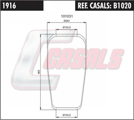 Casals B1020 - Кожух пневматичної ресори autozip.com.ua