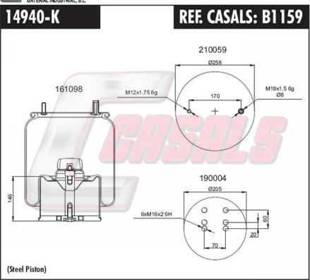 Casals B1159 - Кожух пневматичної ресори autozip.com.ua