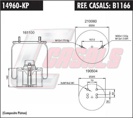 Casals B1166 - Кожух пневматичної ресори autozip.com.ua