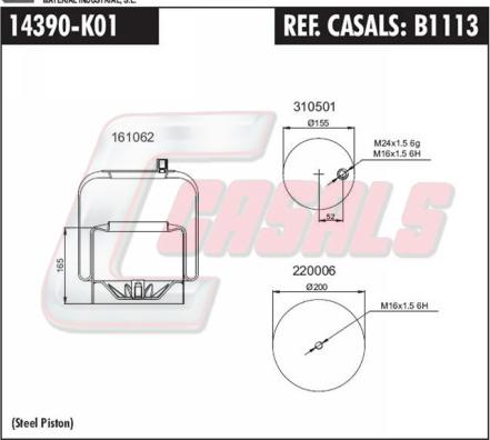 Casals B1113 - Кожух пневматичної ресори autozip.com.ua